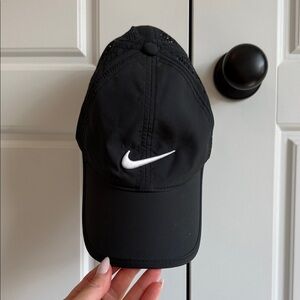 Nike Black Cap with White Swoosh